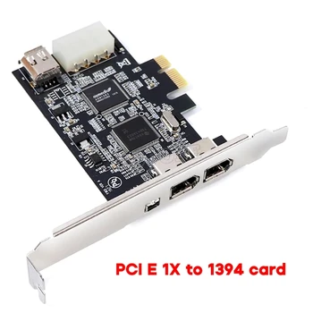 1394 Карта расширения PCI-E 1X к IEEE 1394 1x 1394A 6Pin к 1394 4Pin Контроллер Firewire Card 4-Портовый Видеоадаптер H8WD