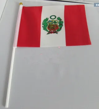 14 * 21 см Флаг Перу с ручным сигналом, маленькие флажки-баннеры