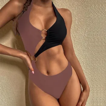 2023 Женский купальник-бикини, сексуальный цельный комплект бикини, купальный костюм, летние купальники, пляжная одежда, женский бразильский пуш-ап