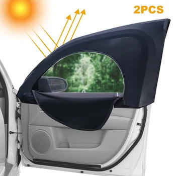 2шт Солнцезащитный козырек на боковое стекло автомобиля с застежкой-молнией Носки Sox Сетка для занавесок Солнцезащитный козырек Сетка от комаров Защита от пыли