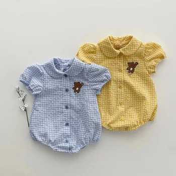 MILANCEL 2023 Летняя Одежда для новорожденных С пышными рукавами, боди с вышивкой для маленьких девочек, цельный