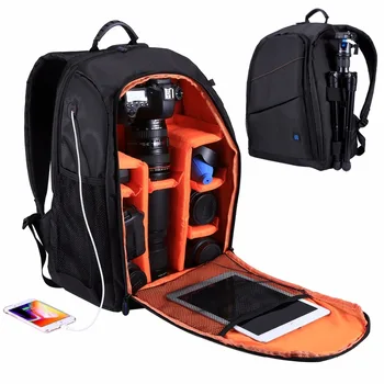 PULUZ Открытый портативный водонепроницаемый, устойчивый к царапинам рюкзак с двумя плечами, мягкая противоударная зеркальная камера, мягкая сумка, обновленная версия