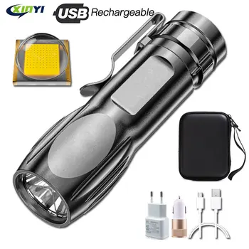 USB Перезаряжаемый мини светодиодный фонарик Супер яркий факел ABS Легкий материал Подходит для приключений, кемпинга, верховой езды, пеших прогулок