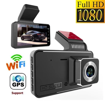 Автомобильный видеорегистратор WiFi Full HD 1080P Видеорегистратор Камера заднего вида Видеомагнитофон Черный ящик ночного видения Авторегистратор Автомобильная камера GPS трекер