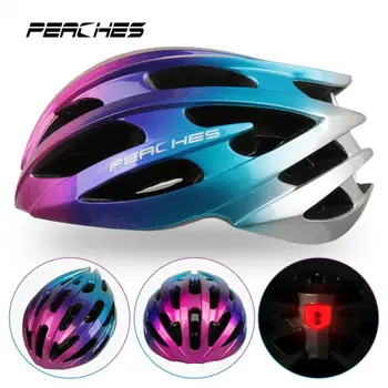 Велосипедный шлем PEACHES со светодиодными фонарями, Сверхлегкий мотоциклетный шлем, держатель для камеры Gopro, снаряжение для занятий спортом на открытом воздухе, велосипедное снаряжение