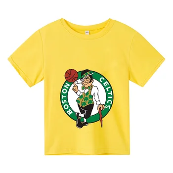 Детская одежда NBA, баскетбольная футболка для мальчиков и девочек, повседневная модная летняя спортивная хлопковая футболка, спортивная одежда для девочек