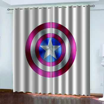 Дисней Капитан Мстителей США Человек-паук Плотные шторы на заказ Спальня Гостиная Домашний декор Детская комната Подарки для мальчиков
