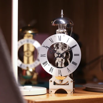 Заводная головка с рубиновым подшипником Механический часовой механизм из антикварной чистой меди Европейские Настольные часы