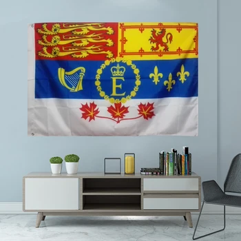 Канада Канадский Королевский Стандартный флаг Графический Подвесной Баннер с пользовательской печатью, Спортивный Чехол для вала из полиэстера, Люверсы 3X5 ФУТОВ 90X150 см