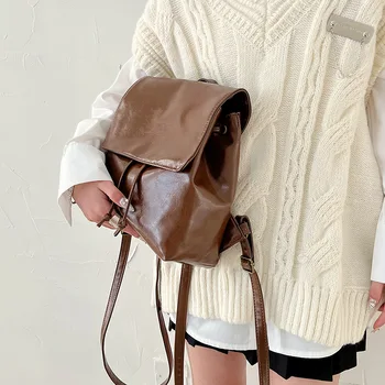 Краткий мужской рюкзак 2023, новая модная сумка через плечо, Дикий тренд, Маленькая женская дорожная сумка из мягкой кожи, рюкзак для женщин-подростков