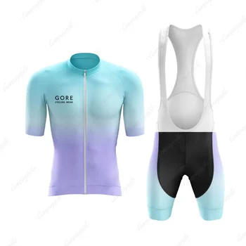 Летние комплекты джерси для велоспорта 2023, мужские велосипедные рубашки с коротким рукавом, костюм, Велосипедная одежда, Дышащие топы, одежда для горных велосипедов