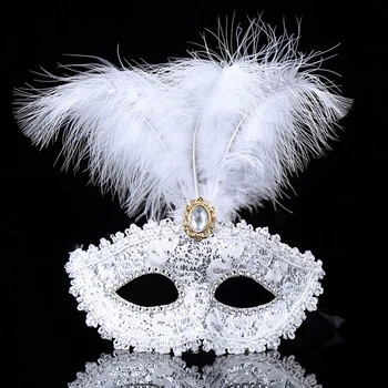 Маска для вечеринки, женская Маскарадная роскошная маска на половину лица из Павлиньих перьев, косплей-костюм, Венецианская маска для детей