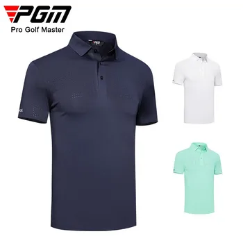 Мужские футболки для гольфа PGM с коротким рукавом, летняя одежда, дышащая, быстросохнущая, YF582 Оптом