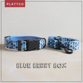 Набор нейлоновых ошейников и поводков PLATTCO BLUE BERRY BOX, персонализированный ошейник с пряжкой безопасности для маленьких средних и крупных собак PDC328