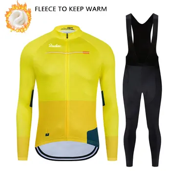 Новый Зимний флисовый велосипедный костюм 2023 года, мужские трикотажные изделия с длинными рукавами, одежда для горных велосипедов, комплект трикотажных изделий для гоночных велосипедов Ropa Ciclismo