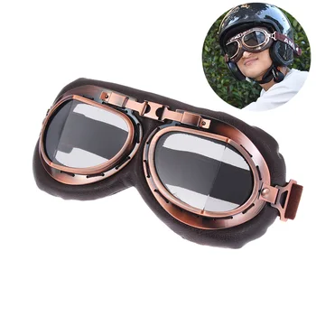 Ретро Винтажные очки пилота, очки для защиты двигателя, очки для сноуборда, мотоцикла, круизера, кафе, скутера, защитные очки для глаз