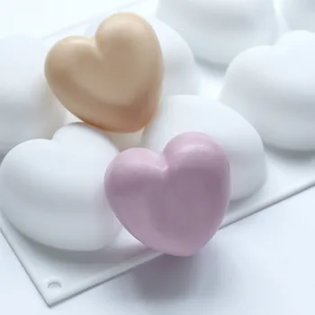 Силиконовые формы для мыла ручной работы в форме сердца 3d Силиконовые для мыловарения Формы для шоколада, формы из помадной смолы