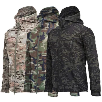 Тактическая военная куртка Мужская Боевая Softair Армейские куртки Технологичная Водонепроницаемая Дышащая Флисовая куртка с капюшоном