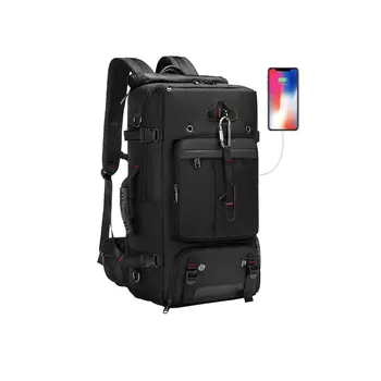 Туристический рюкзак, 35-50-литровый Расширяемый Рюкзак для ручной Клади с Отделением Для обуви и USB-портом для зарядки, 17-дюймовый Рюкзак Для ноутбука, Airlines