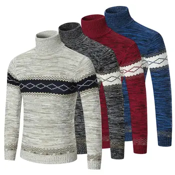 Шикарный Приталенный Вязаный пуловер, свитер Темпераментный Мужской Пуловер, свитер в стиле пэчворк, мужская одежда