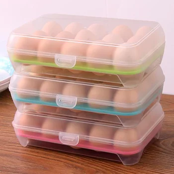 Ящик для хранения яиц с 15 сетками Лоток для яиц с выдвижным ящиком с крышкой Картонные коробки для яиц Полипропиленовые футляры для холодильников Отделение для хранения яиц Подставка для яиц